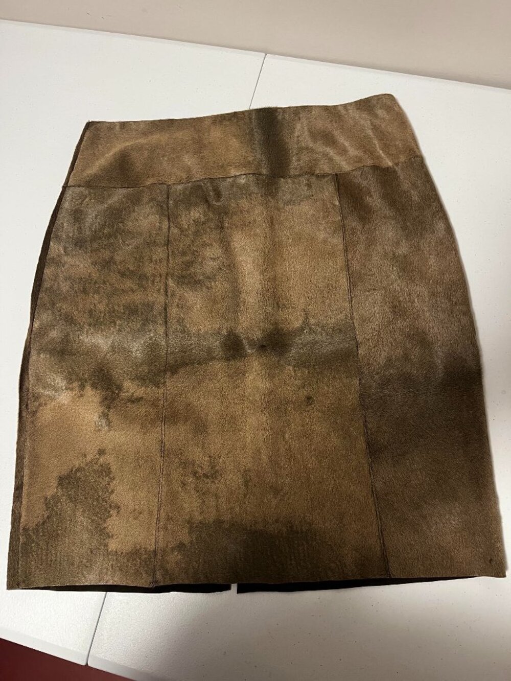 Annette Gortz Brown Cow Hide Skirt Medium